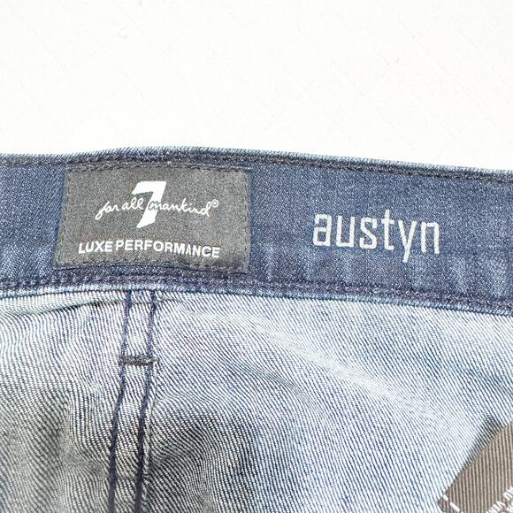 7 For All Mankind Men's Austyn Dark Wash Denim Jeans Zip Fly Size 34 - Picture 6 of 8